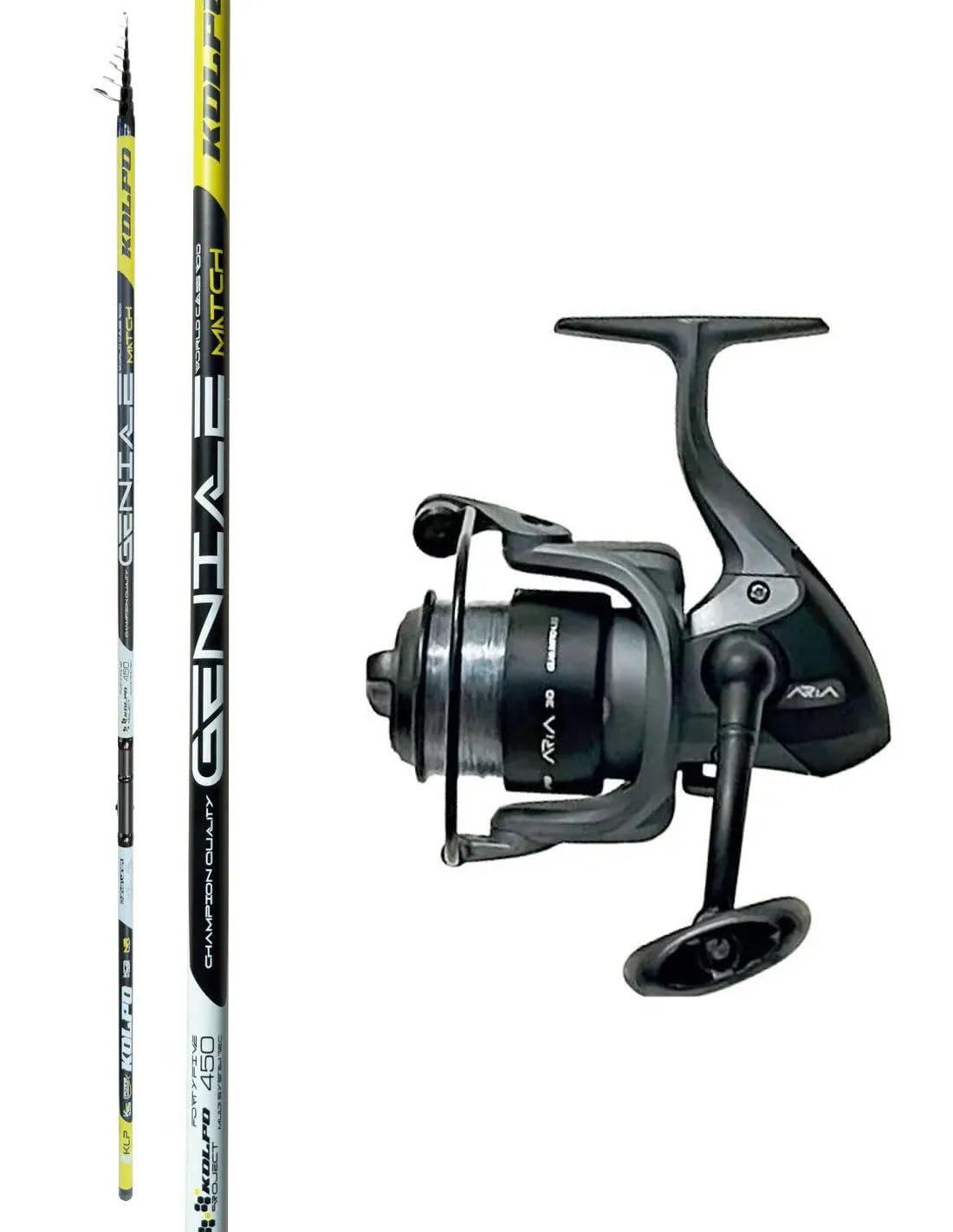 kolpo combo kit pesca trota lago canna in carbonio azione 10/80 gr adatta alla pesca delle trote in lago tremarella con mulinello e pesca con galleggiante