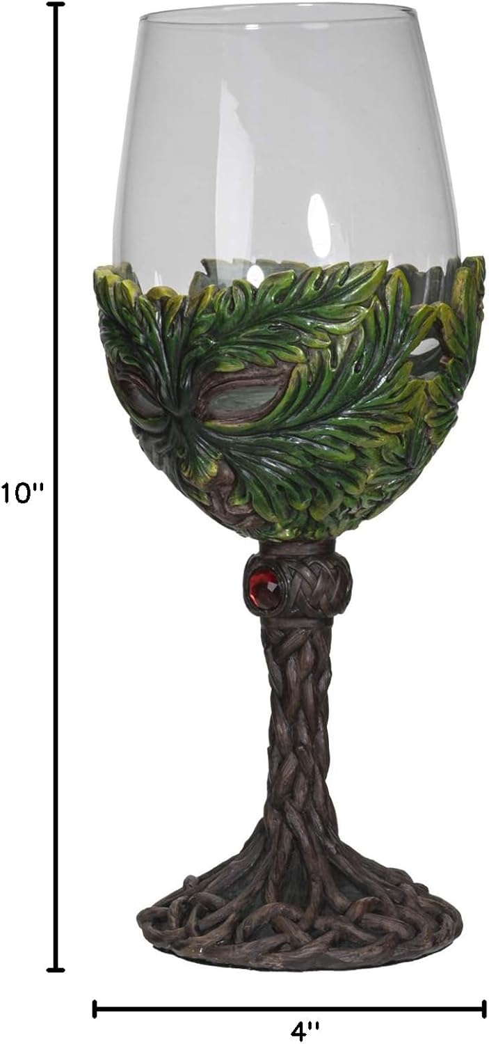 SUMMIT COLLECTION Mythical Forest Spirit Greenman Deity 16 fl oz Wine Glass Stemware Goblet Chalice Kitchen Home Decor