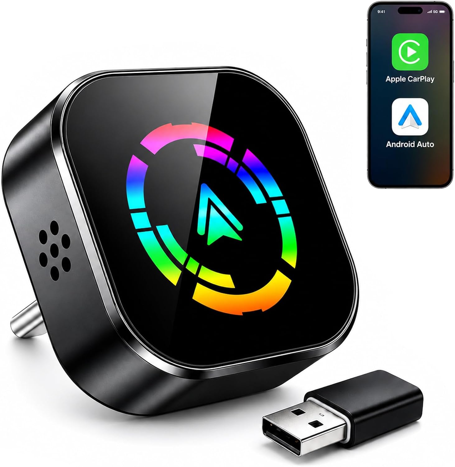 Wireless CarPlay Adapter for iPhone, 2026 Upgraded Car Play Dongle, USB C