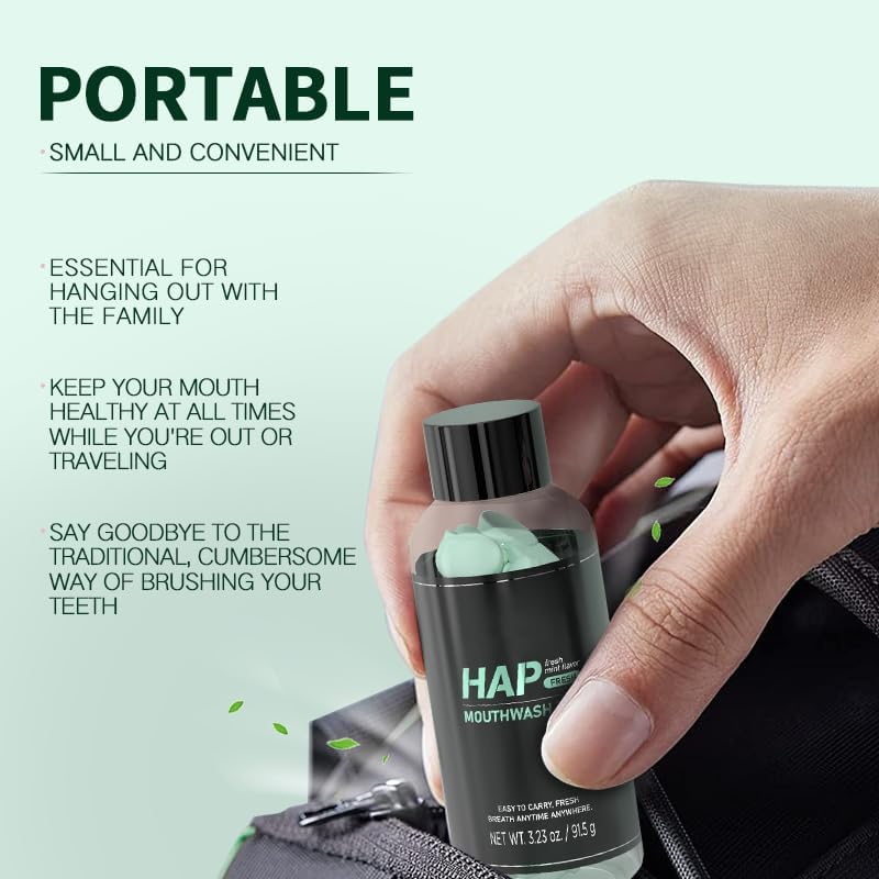 Miniatura 5 de Hotluck Hap - Pestañas de enjuague bucal - Tabletas de pasta de dientes hidroxiapatita con probióticos, sin flúor y aptas para viajes,