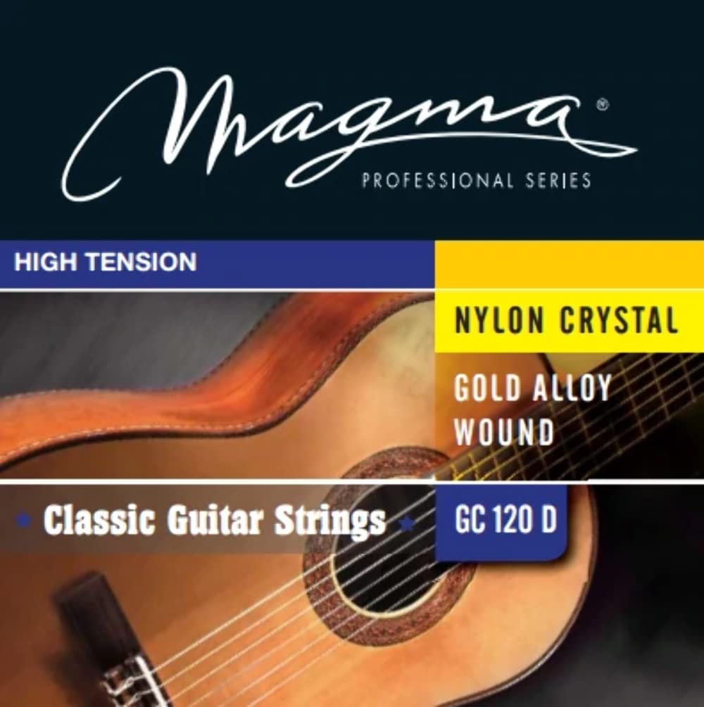 Magma Corde per chitarra classica ad alta tensione in nylon speciale cristallo e bronzo 85/15 in lega d'oro per chitarra acustica classica (GC120D) - 3 set