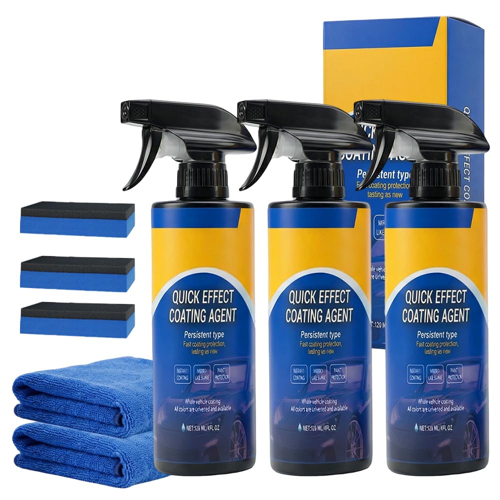 Quick Effect Car Coating Spray, Waterless Car Wash & Polish Spray, Car Paint Protection Coating Agent for Shine & Scratch Repair, Multi Surface Cleaner for Cars Glass Wheels (1pcs) — view 8
