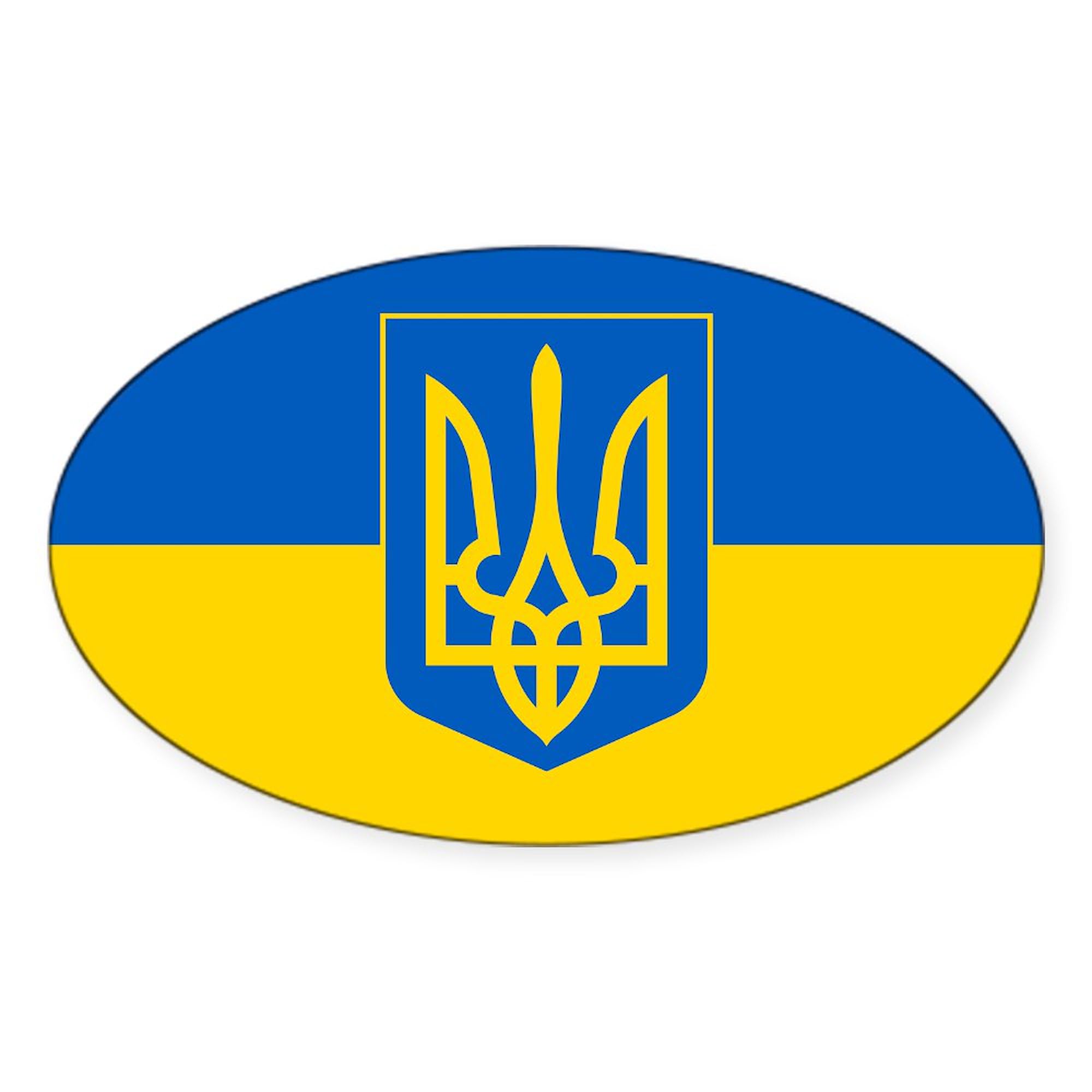 CafePress Ukrainian Flag Oval Car Bumper Sticker