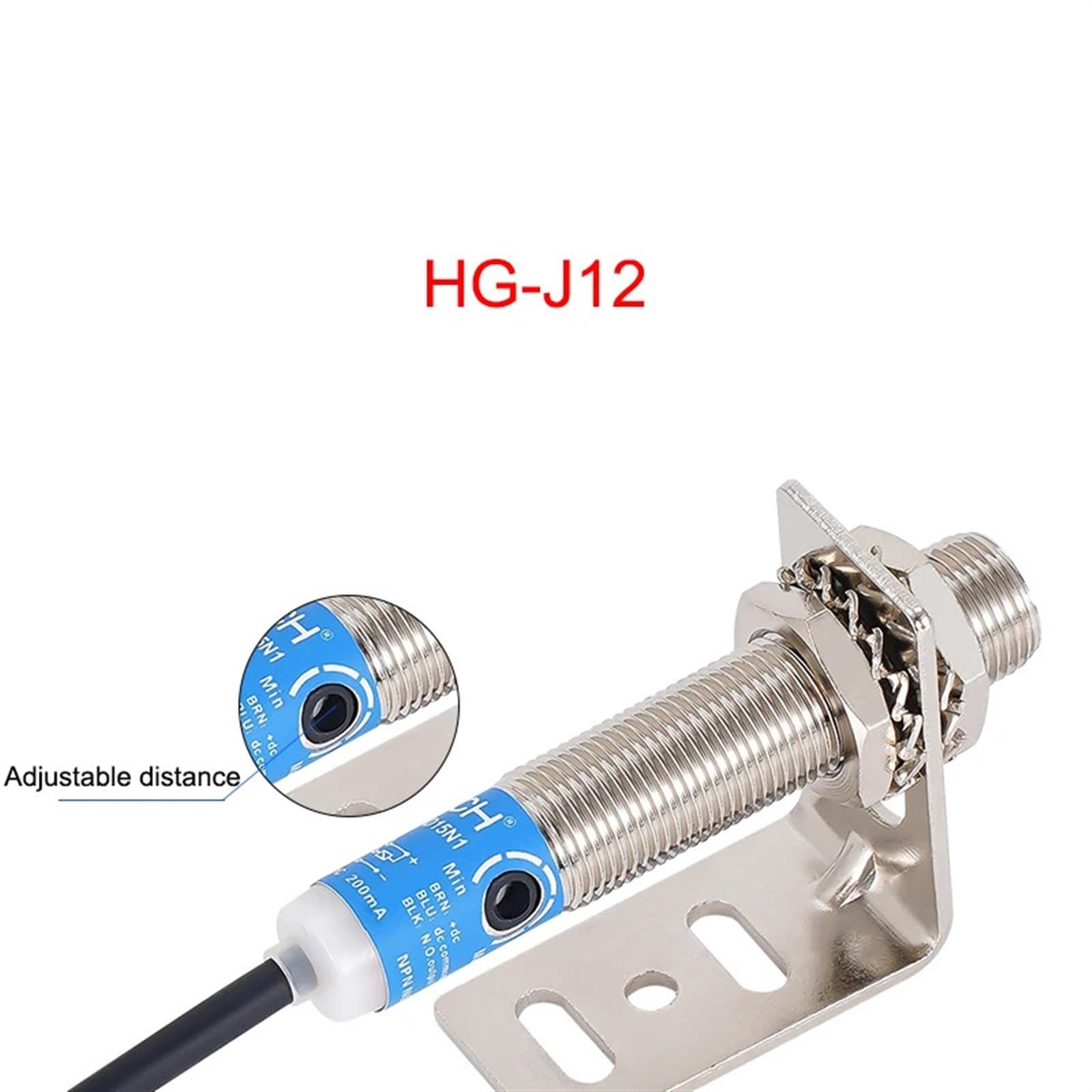 JCAKES Interruptor fotoeléctrico de reflexión difusa láser HG-J12/18 D15 D50 M12/M18 15CM 50CM Sensor infrarrojo de Distancia de detección (Color : HG-J18-D50N1)