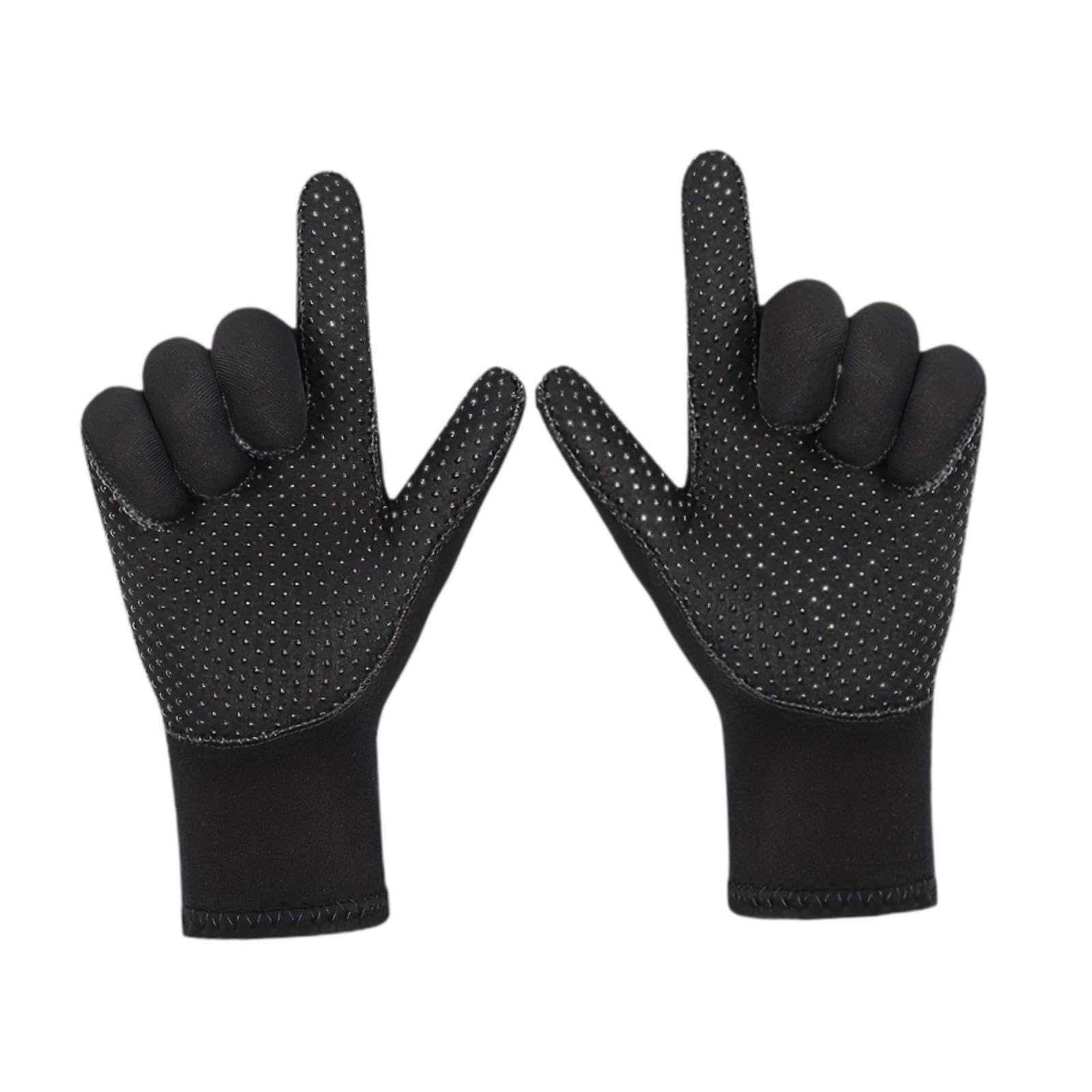 Yiju Neoprene Gloves 3mm Diving Gloves Keep Warm Anti Slip Hand Protection Five Finger for Spearfishing Water Sports Accessories, M