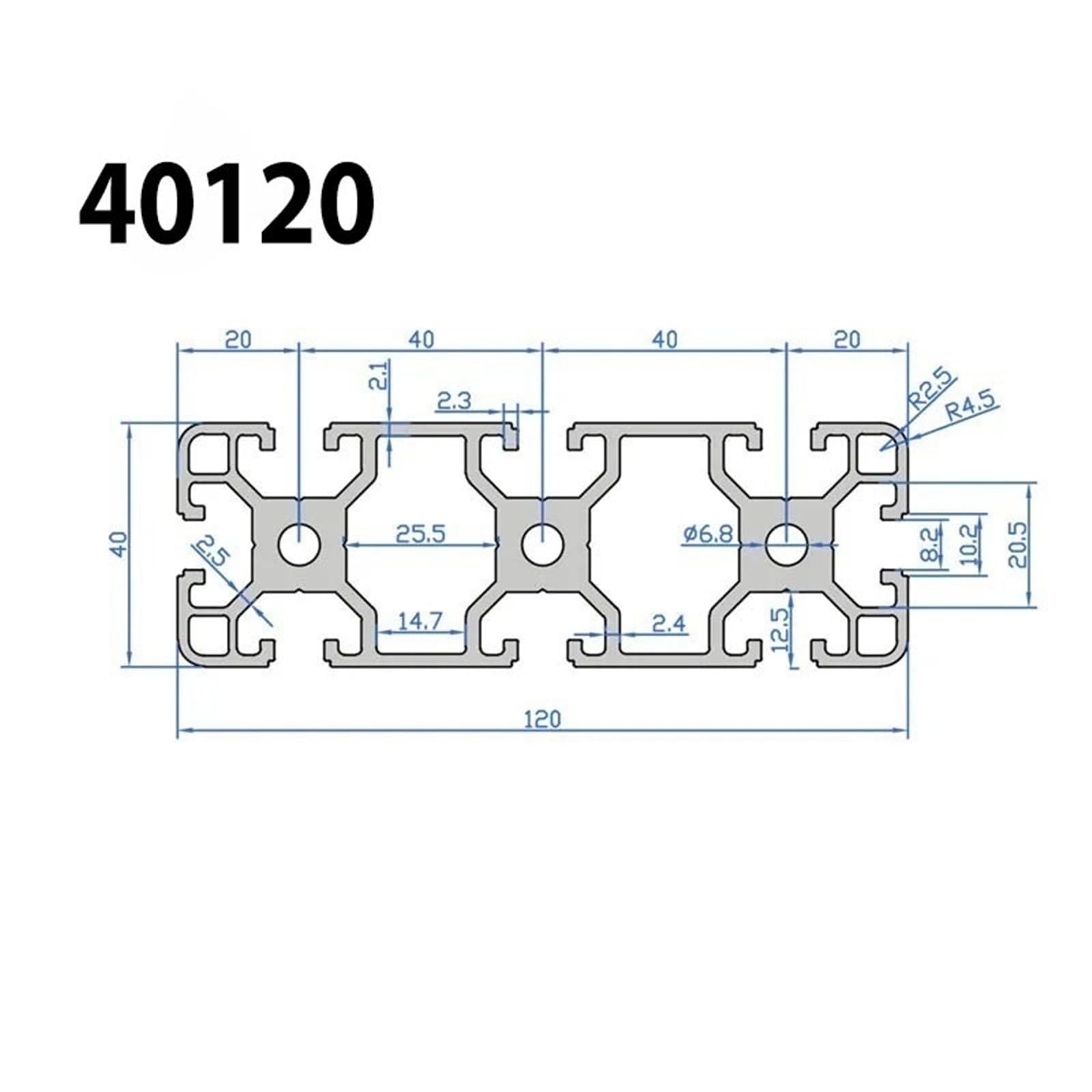 GTPBAO Perfil de aluminio con ranura en T 40120, estándar europeo, 40 x 120 mm, marco de extrusión for máquinas de grabado y vallas industriales. Carril extruido(Negro,150mm 5.91")