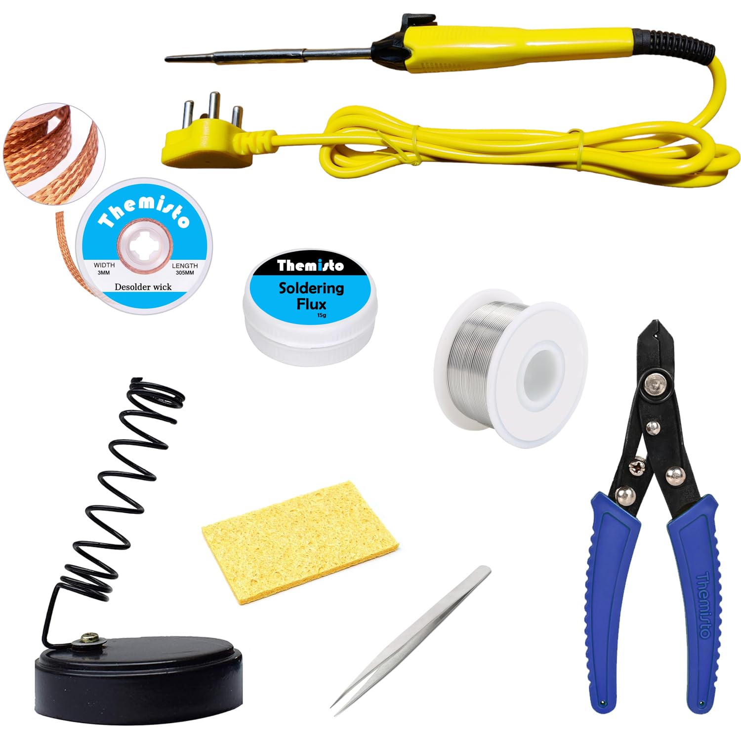 THEMISTO - built with passion Themisto Beginners 8 In 1 Corded_electric Soldering Iron Kit
