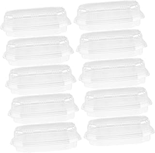 FUNOMOCYA 100pcs Plastic Pallets Clear Plastic Tray Hinged Food Container Food Containers Disposable Sandwich Boxes Hot Dog Serving Trays Sub Bread Sub Safe Plastic Boxes Clamshell