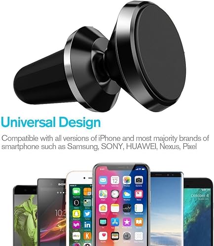 Miniatura 5 de eTECH Soporte magnético para teléfono para automóvil, montaje magnético universal para iPhone X  8 Plus  7  6S  5S, Galaxy S5  S6  S7  S8  S9,