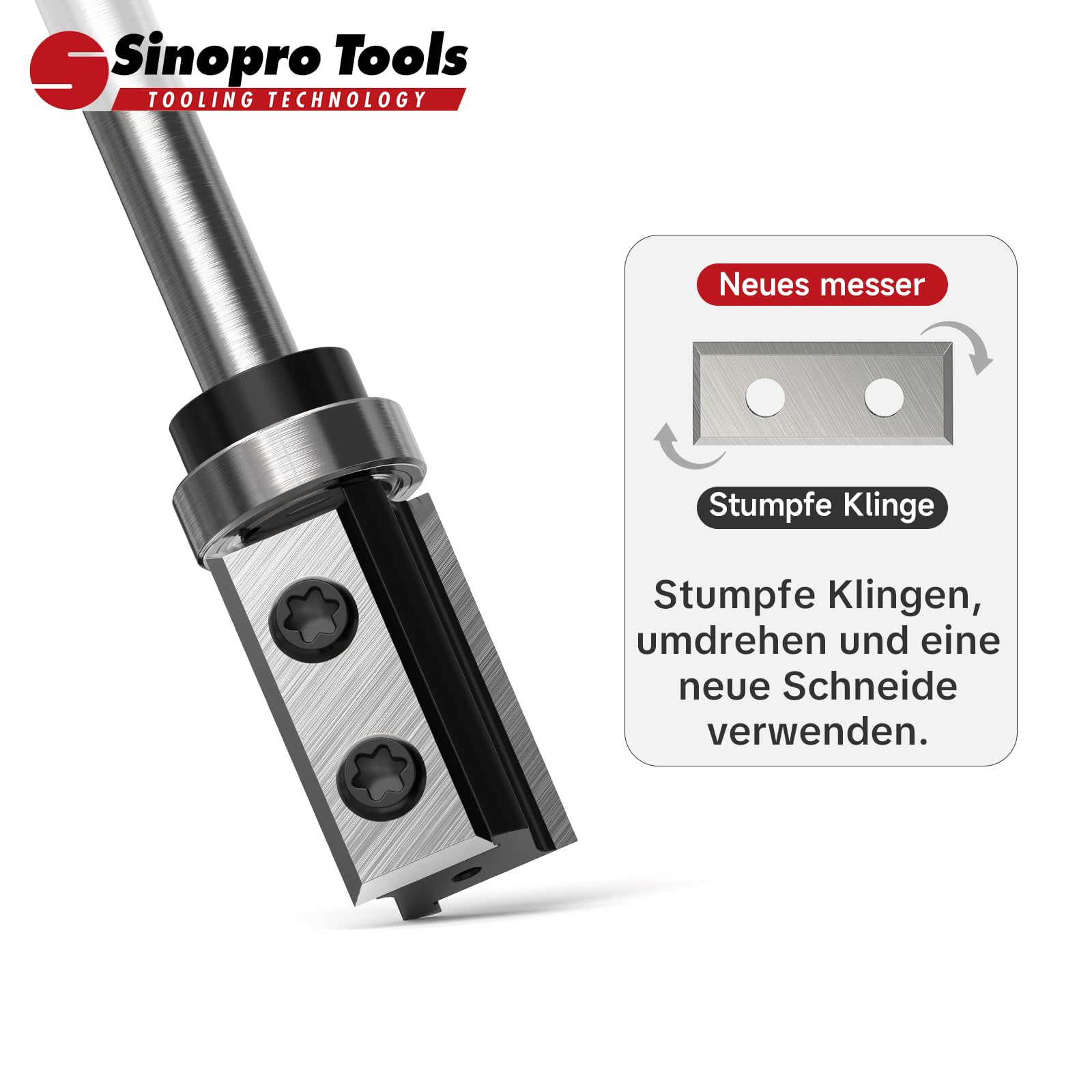 Fraisage à changement latéral Fraise à affleurement HW – Tige de 8 mm, diamètre de coupe de 19 mm, longueur de coupe de 30 mm, roulement à billes en bas, pour l’usinage du bois et le