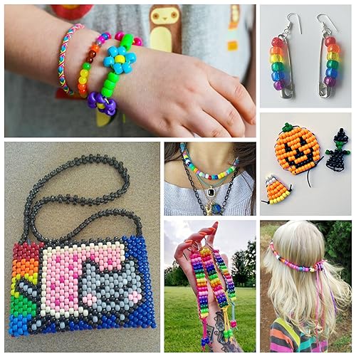 image for Simetufy 4200 Pcs Pony Beads Plastic Beads for Bracelets Making, Multi