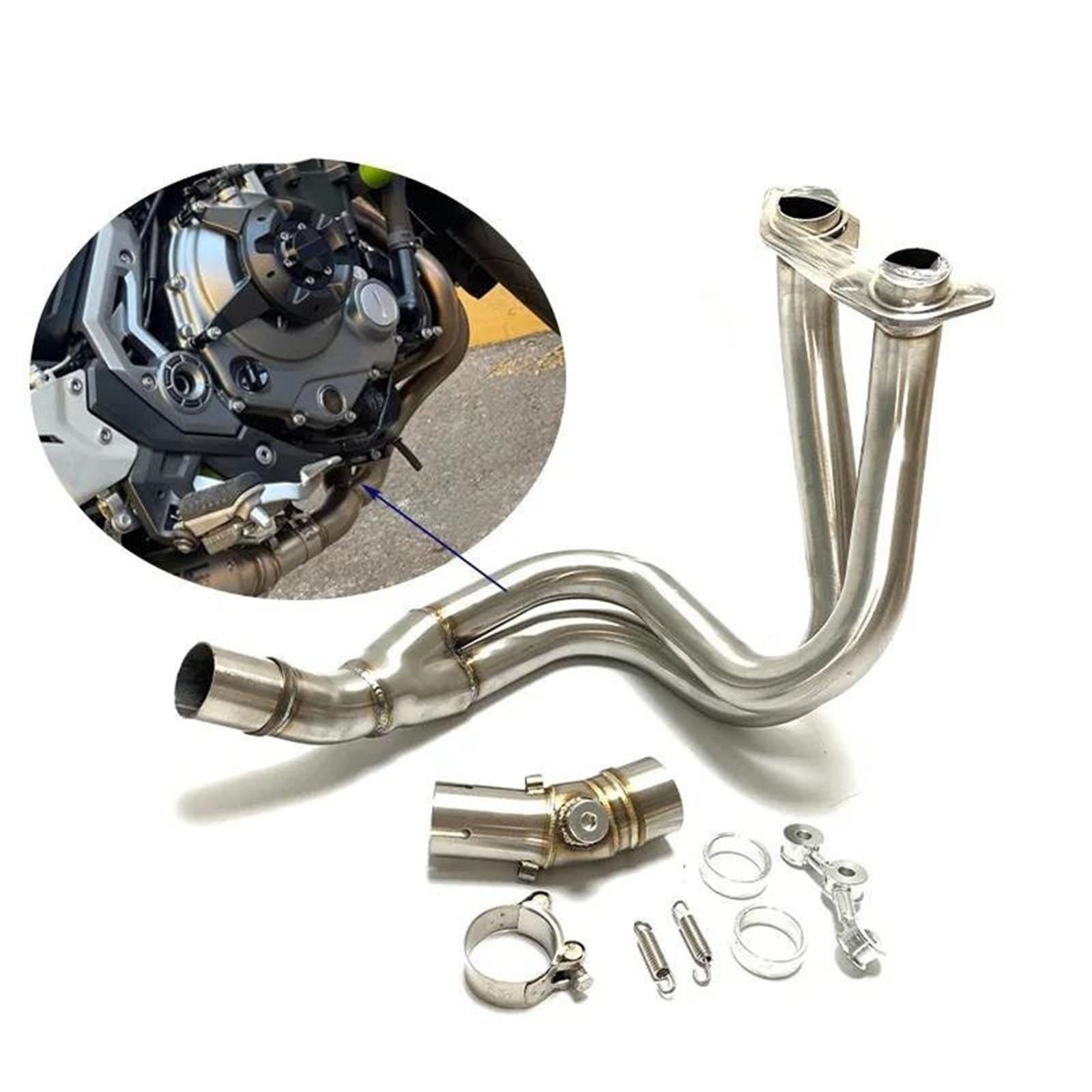Silencieux D'échappement pour Moto pour K&awasaki ER6N, ER6F, Z650 pour Versys 650 (2012-2018), Tube Central Avant, Raccord D'échappement Ligne echappement