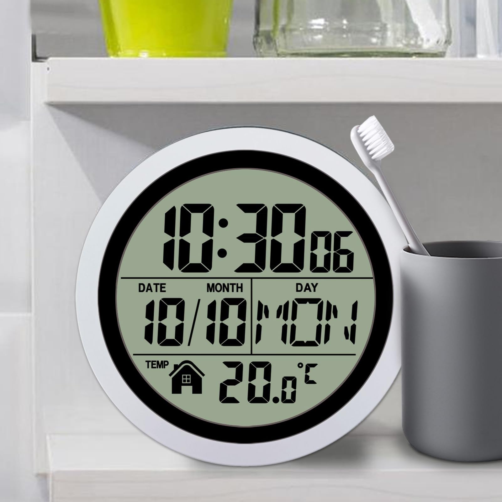 Orologi da Bagno a Batteria Impermeabile con display LCD di temperatura e