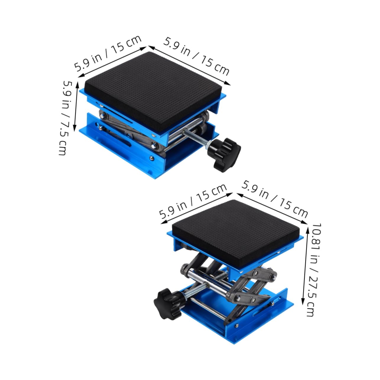 CHILDWEET Plataforma Elevadora de Laboratorio Soporte Ajustable con Diseño Amortiguador y Antideslizante de Aleación de Aluminio 15x15cm para Experimentos y Equipos Científicos