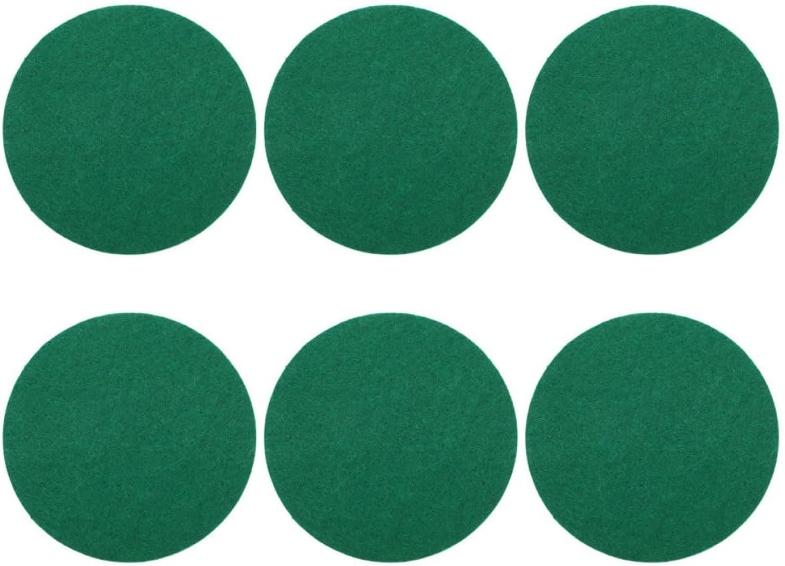 6pcs Air Hockey Mallet Pads Replacement Green Self-Adhesive Felt Stickers 74mm Puck Pads Set for Air Hockey Pushers Handles Accessories Table Game
