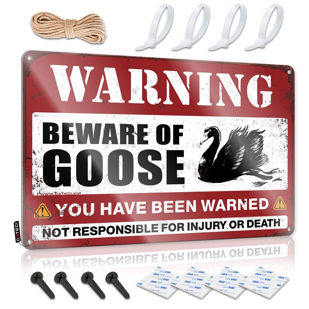 Retro Metal Signs Beware Of Goose Sign Metal Tin Signs Funny Metal Signs For Bar(20X30CM)