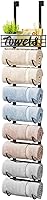 HapiRm 9-Tier Over Door & Wall Mount Towel Rack - Patented Black Bathroom Organizer with Shelf Basket for Small Spaces, RV, Camper
