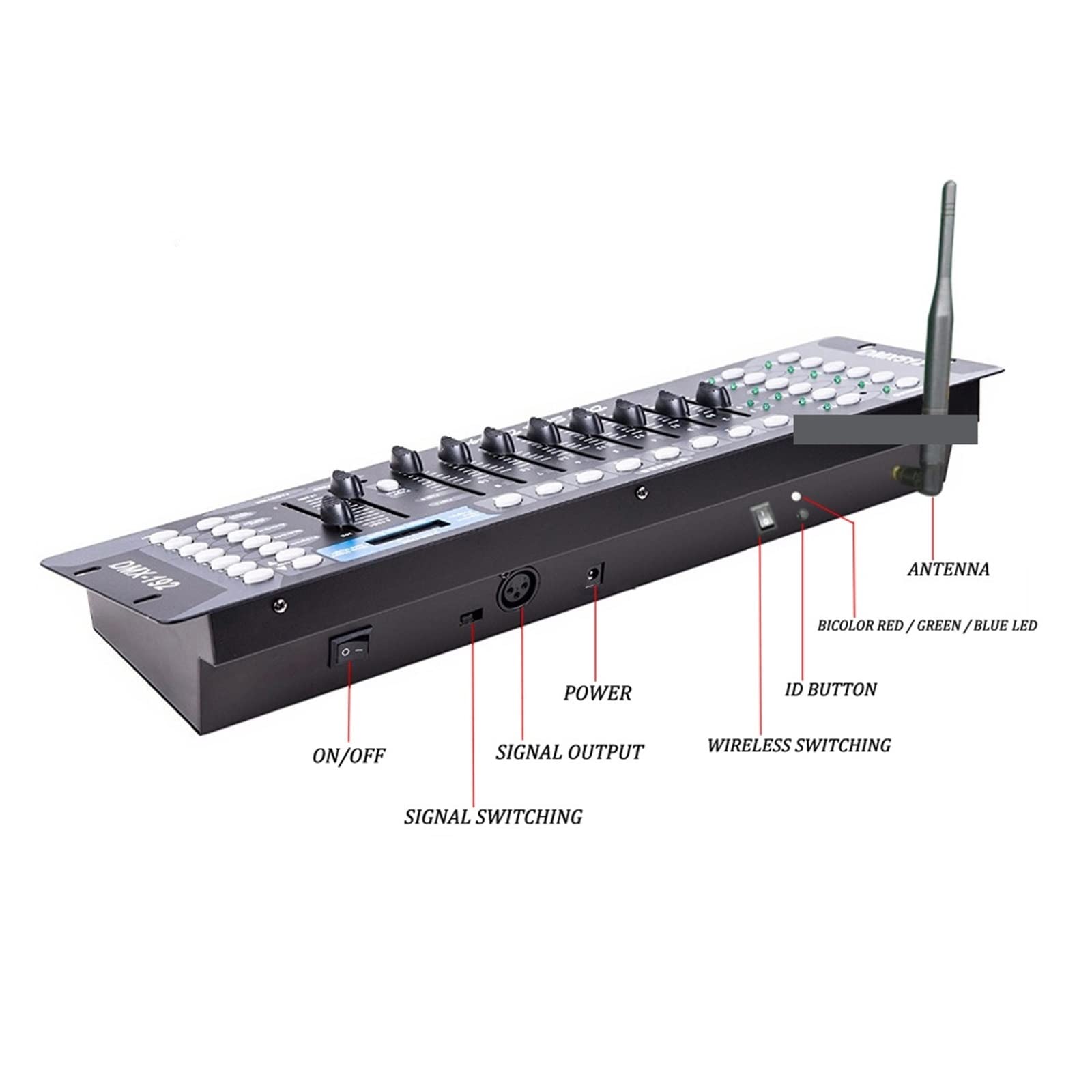 192-kanałowy kontroler DJ, oświetlenie sceniczne, bezprzewodowa konsola 512, odbiornik baterii, sprzęt do disco DJ-a, oświetlenie (1C i 6R)