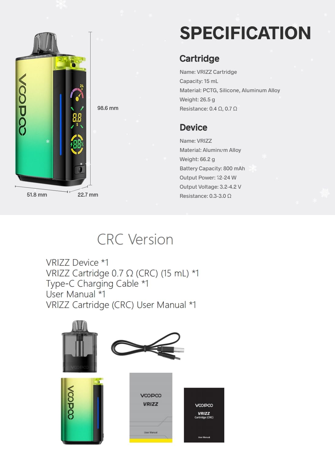 Kit 12-24 W 15 ml 800 mAh - Verdampfer für elektronische Zigarette