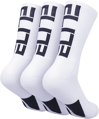 Basketball Crew Socks for Men and Women, Cushion Performance Athletic Basketball Socks