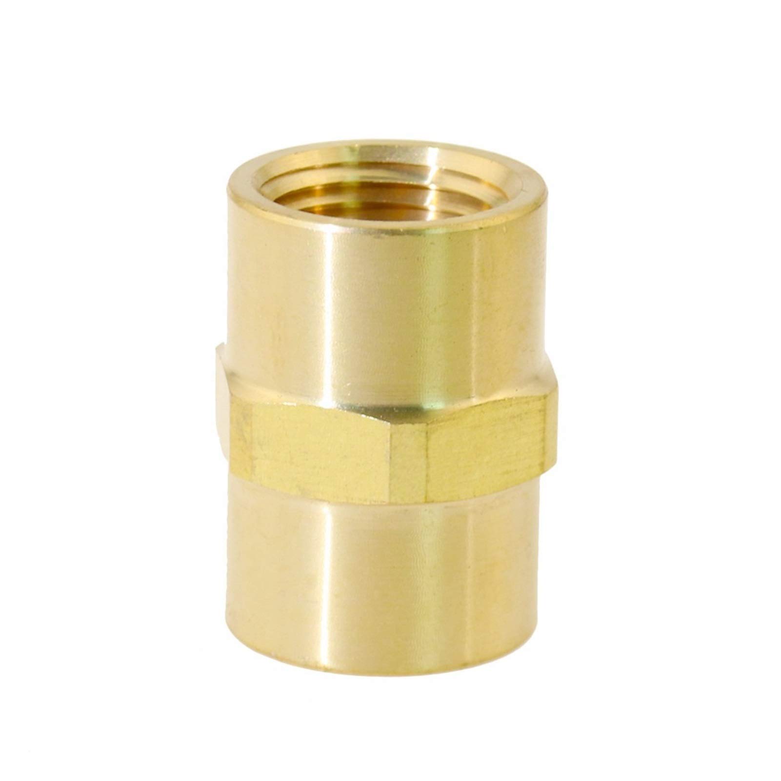 Zkenyao-Brass Connector 2pcs Brass Hex Coupling Coupler Fast Connetor with NPT Female Thread 1/8