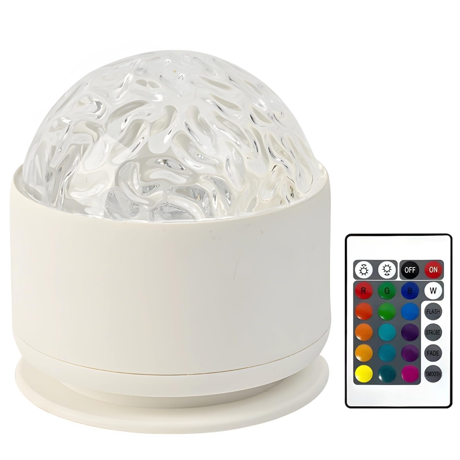 Rotating Ocean Wave Projector, Bedroom Mood Light, Dynamic Water Lamp with Remote, Adjustable Brightness, Plastic Shell