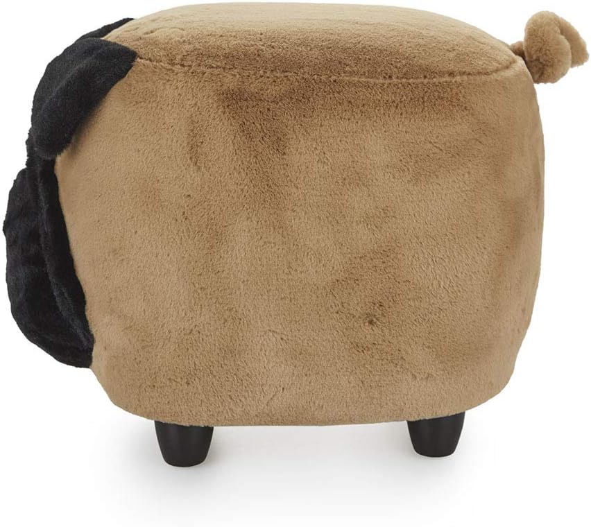 Balvi Le Pug Dog Footstool Very Silky Wooden Legs Brown