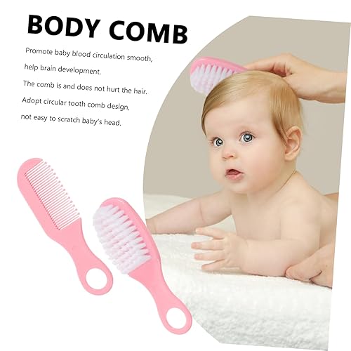 Miniatura 9 de Juego de cepillo y peine para el pelo del bebé, cepillo para la cabeza, cepillo masajeador del cuero cabelludo para tapa de cuna, registro de baby