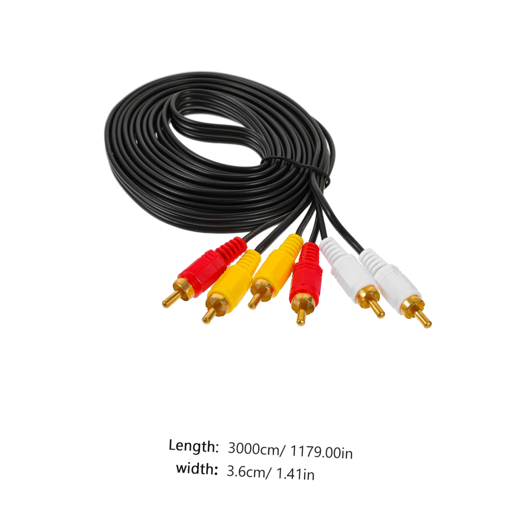 TEHAUX 3m Cable Male to Male Video Wire for Tv VCR Audio/Video Signal Transmission