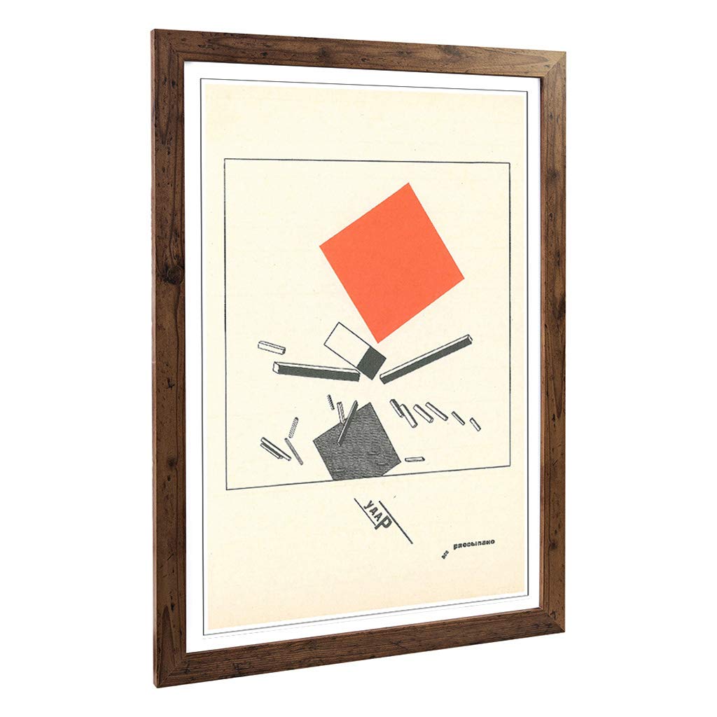 Big Box Art Framed Print of El Lissitzky Two Quadrants Design | Wall Art Picture | Home Decor for Kitchen, Living, Dining Room, Bedroom, Hallway, Office, Walnut, A2 / 24.5x18 Inch / 62x45cm