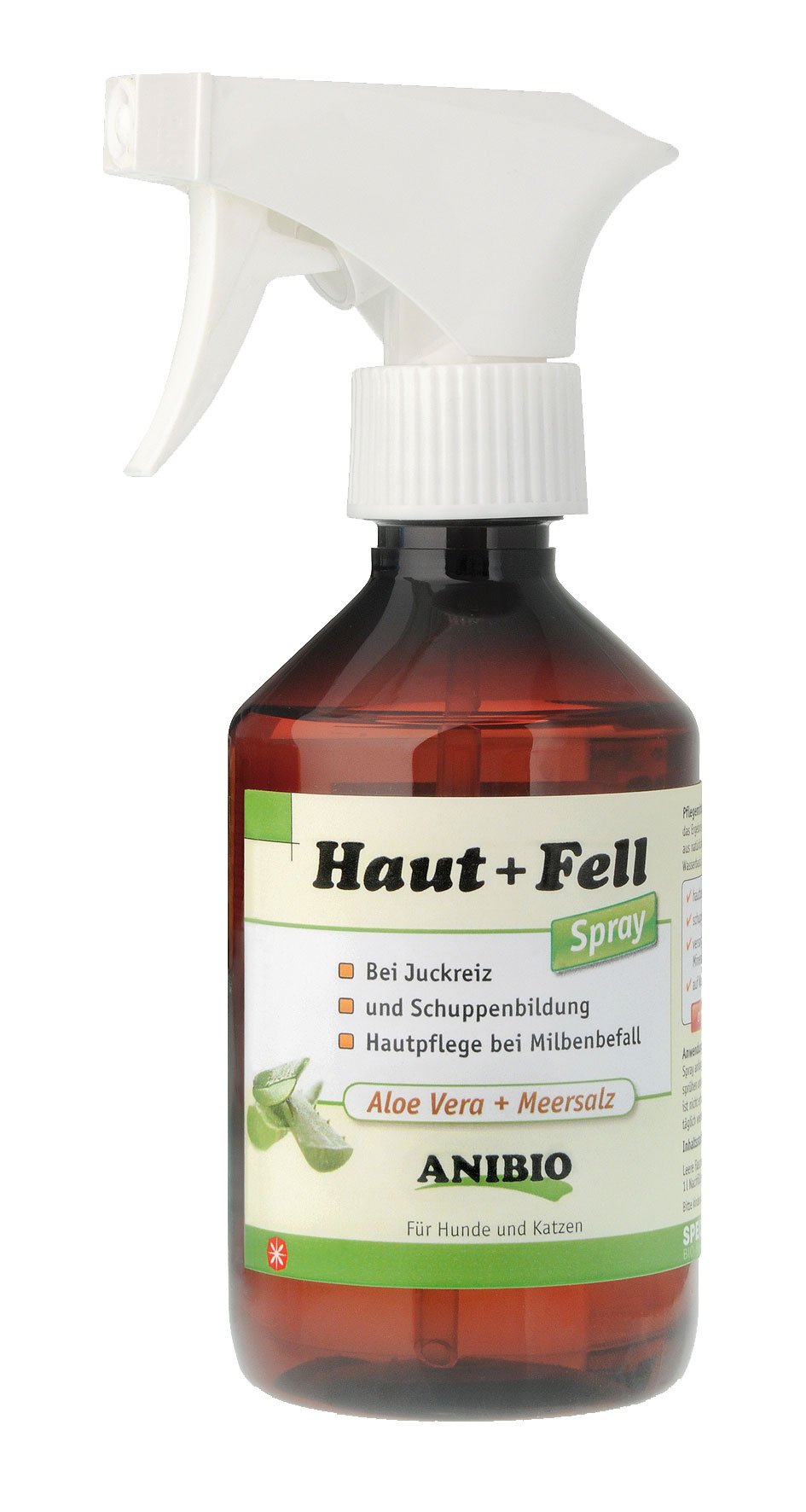 Anibio Haut Fell Mineral Spray 300ml | bei Schuppen | Milben | Juckreiz | hautberuhigend | Versorgt die Haut mit natürlichen Mineralien | ohne ätherische Öle | für Hunde und Katzen