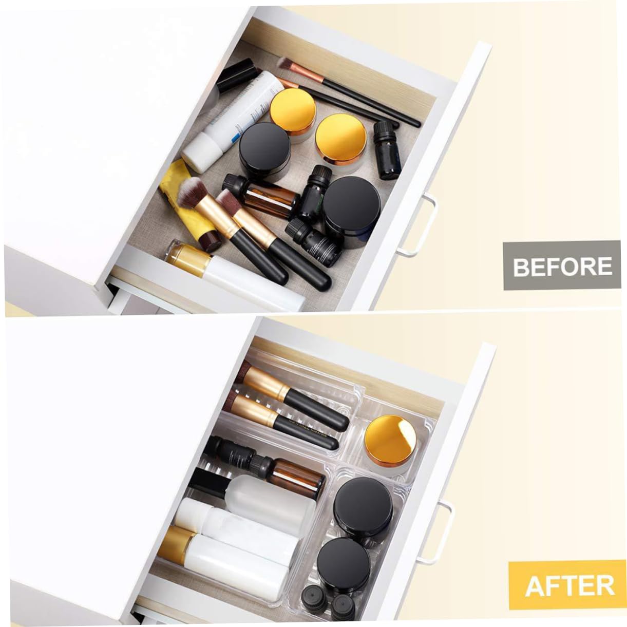 DOITOOL Vassoio Portaoggetti in Plastica per Organizer per Bagno Scatola per Scrivania Contenitore di Stoccaggio Semplice e Resistente