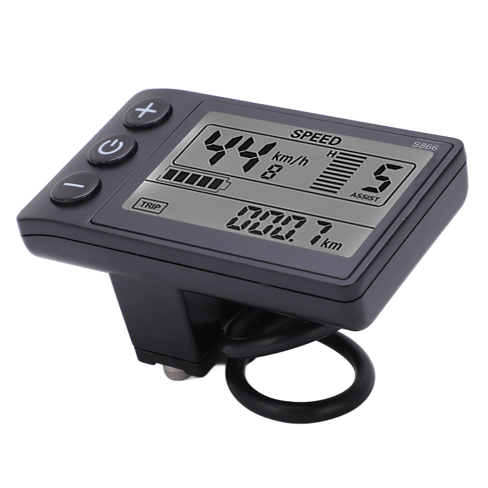 Aramox S866 LCD Display Controller 7 Polig S866 Display Elektrofahrrad LCD-Display Digital Mess Fahrradbildschirm mit ABS-Material Wasserdicht IP65 für 24 V 36 V 48 Spannung, 5pin