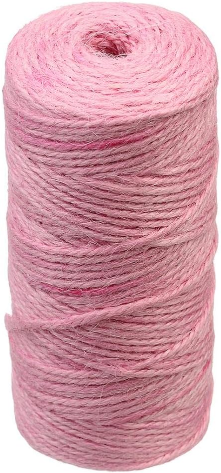 MERISHOPP Natural Jute Rope Jute Twine String Rope Cord DIY Photo Wall Decor Pink