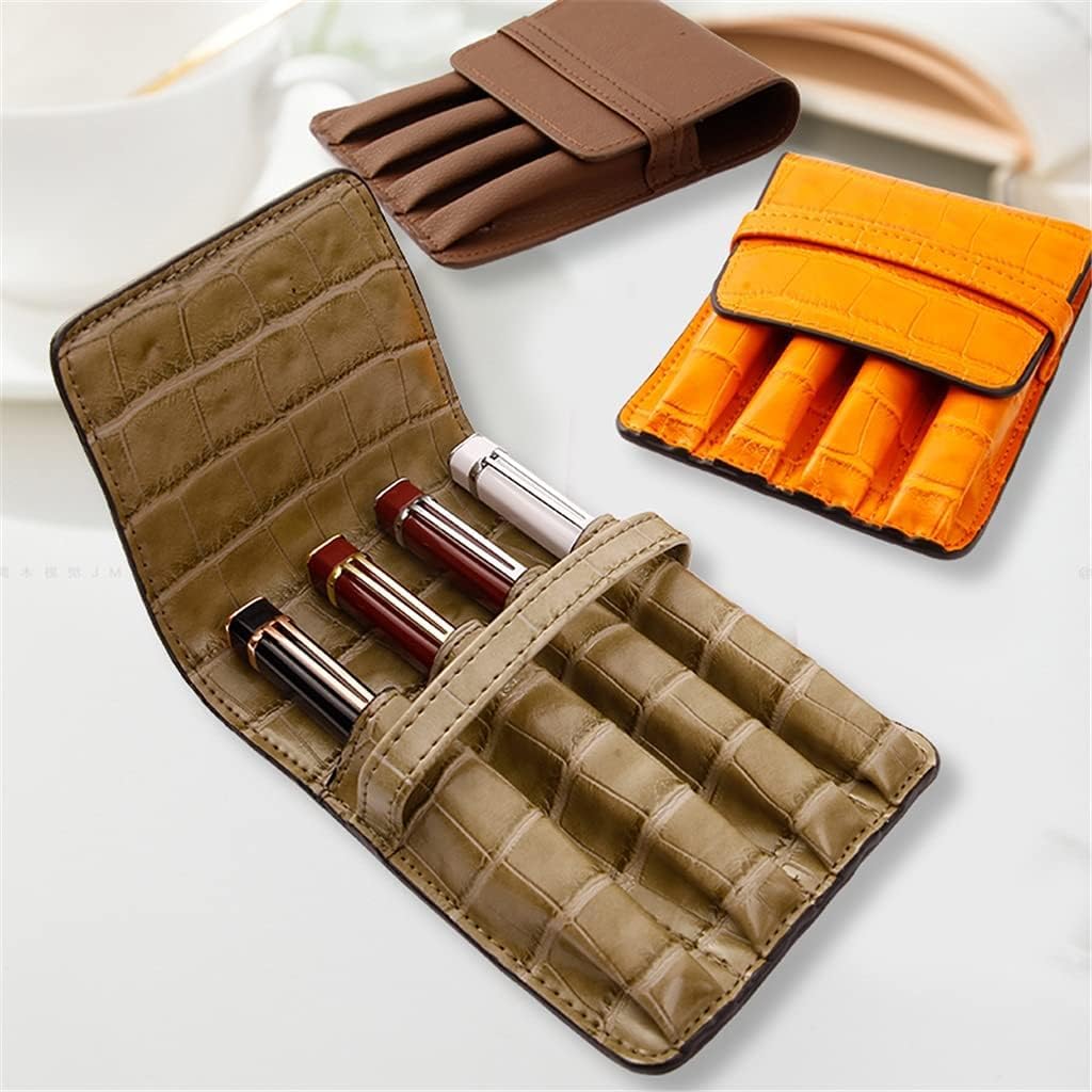 Trousse à stylos à Plume/Stylo à Bille Disponible pour 4 stylos - Étui/Pochette en Cuir de Couleur