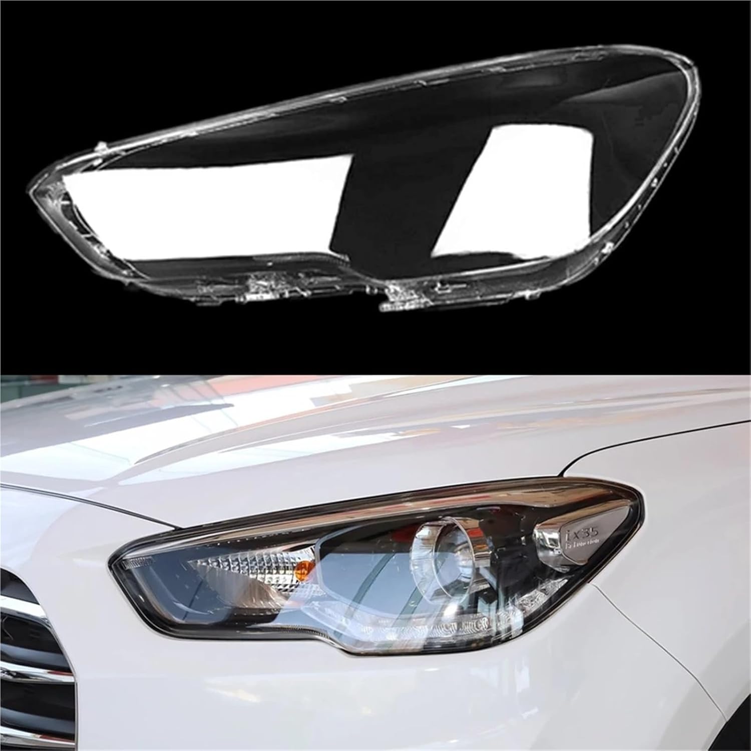 Car Headlight Cover Lens Glass Shell Front Headlamp Transparent Lampshade Auto Light Lamp Compatible for IX35 2018 2019 2020(1 Piar) (1 Left)