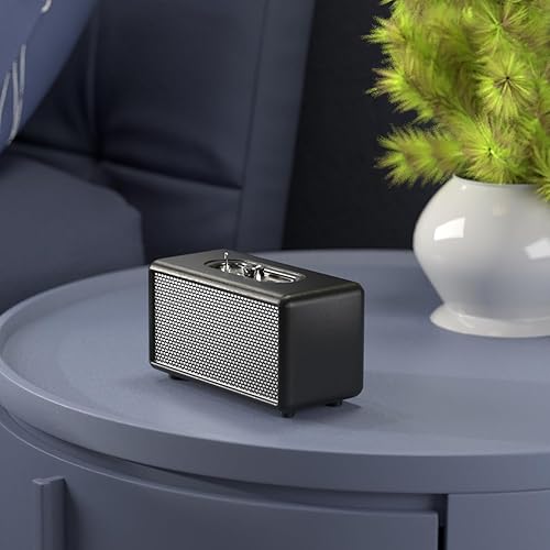 Miniatura 6 de Altavoz Bluetooth inalámbrico vintage, altavoces retro portátiles con sonido estéreo y graves extendidos, perilla para control de volumen,