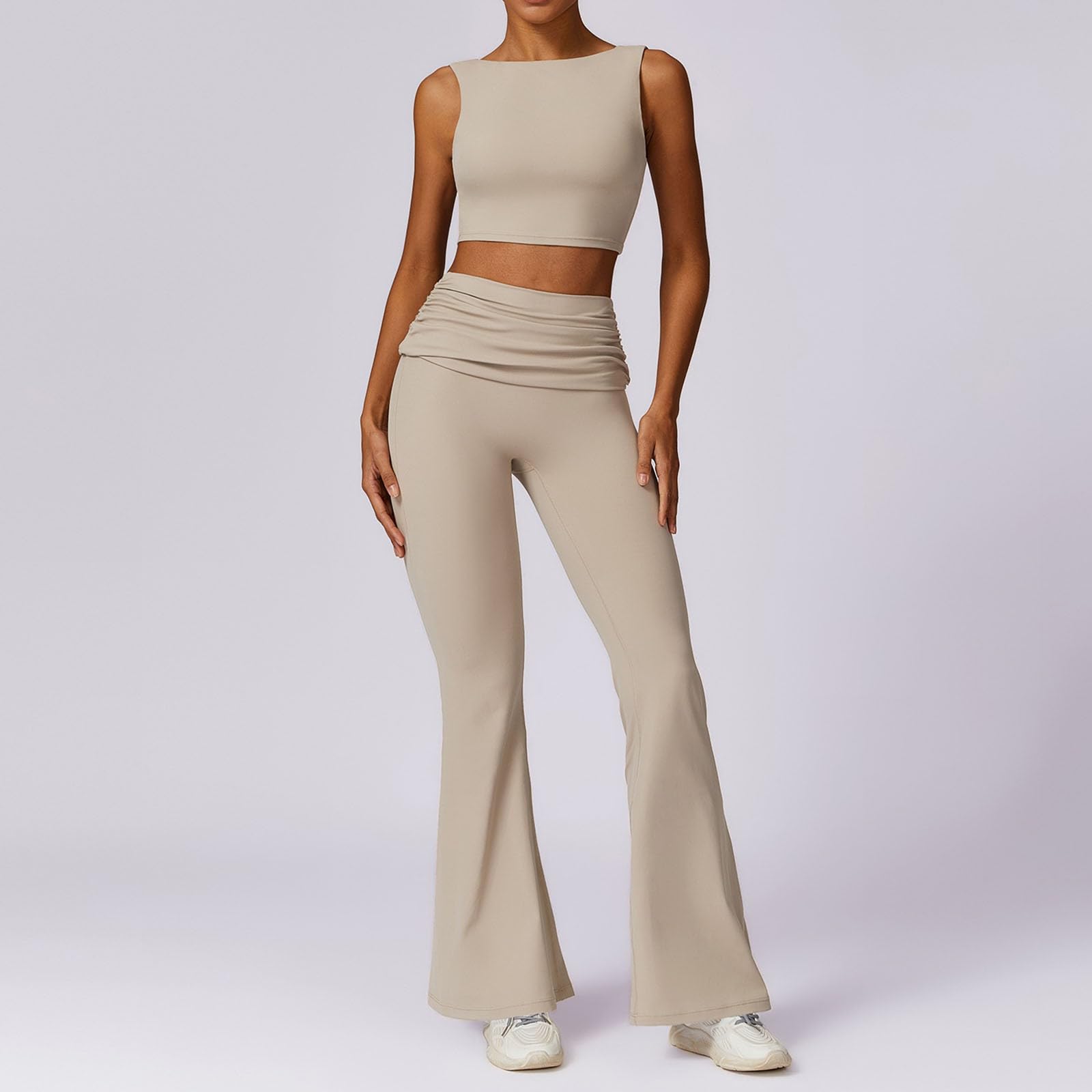 Survêtement pour femme - Baggy - Grandes tailles - Deux pièces - Long - Élégant - Pour l'été - Survêtement de loisirs - Yoga - Taille courte - Pour la maison - Tenue de loisirs - 2 pièces
