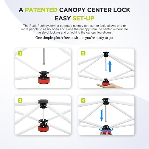 Miniatura 4 de EAGLE PEAK Tienda de campaña desplegable de patas inclinadas de 11 x 11 pulgadas, fácil instalación para una persona, toldo de playa al aire libre,