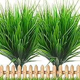 Artificial Wheat Grass Fake Outdoor Plants - 20 Bundles Artificial Greenery UV Resistant Bundles Fau