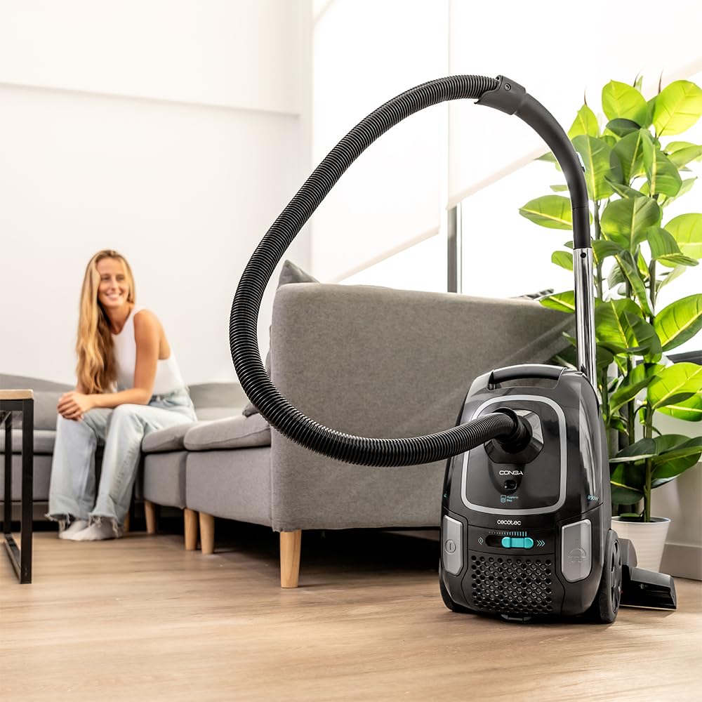 Cecotec Odkurzacz sanitarny z workiem 4 L Conga Powerbag 4000 XL. 890 W, Wysokowydajne filtrowanie, metalowa rura teleskopowa, zawiera akcesoria meblowe i narożne, 7m promień działania