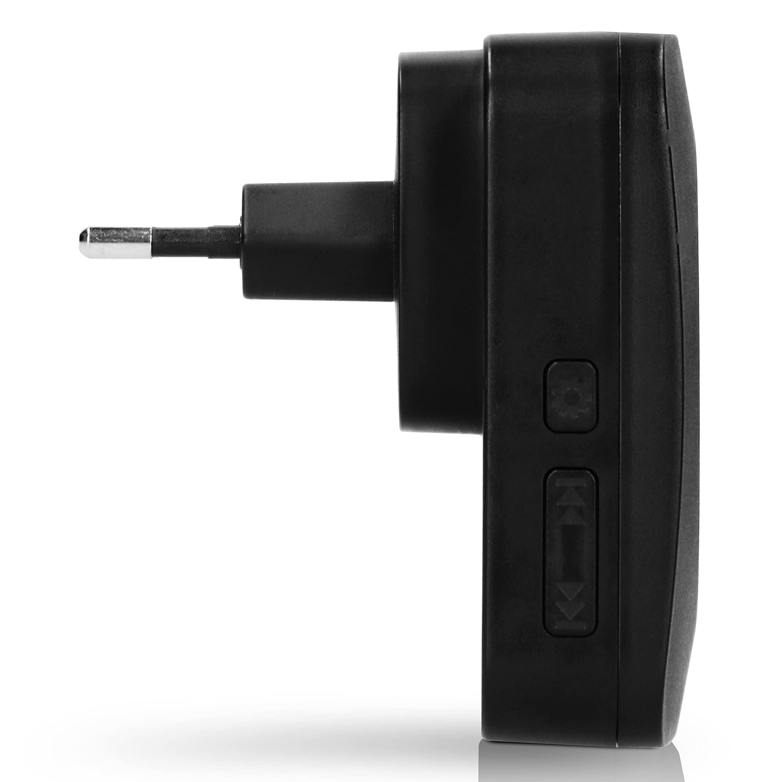 Alecto ADB30 Funk Türklingel - Kabellose kinetische Hausklingel - Batterielos - IP44 Wasserdicht - 36 Melodien - 4 Lautstärkestufen - Erweiterbar auf bis zu 6 Empfänger - Schwarz
