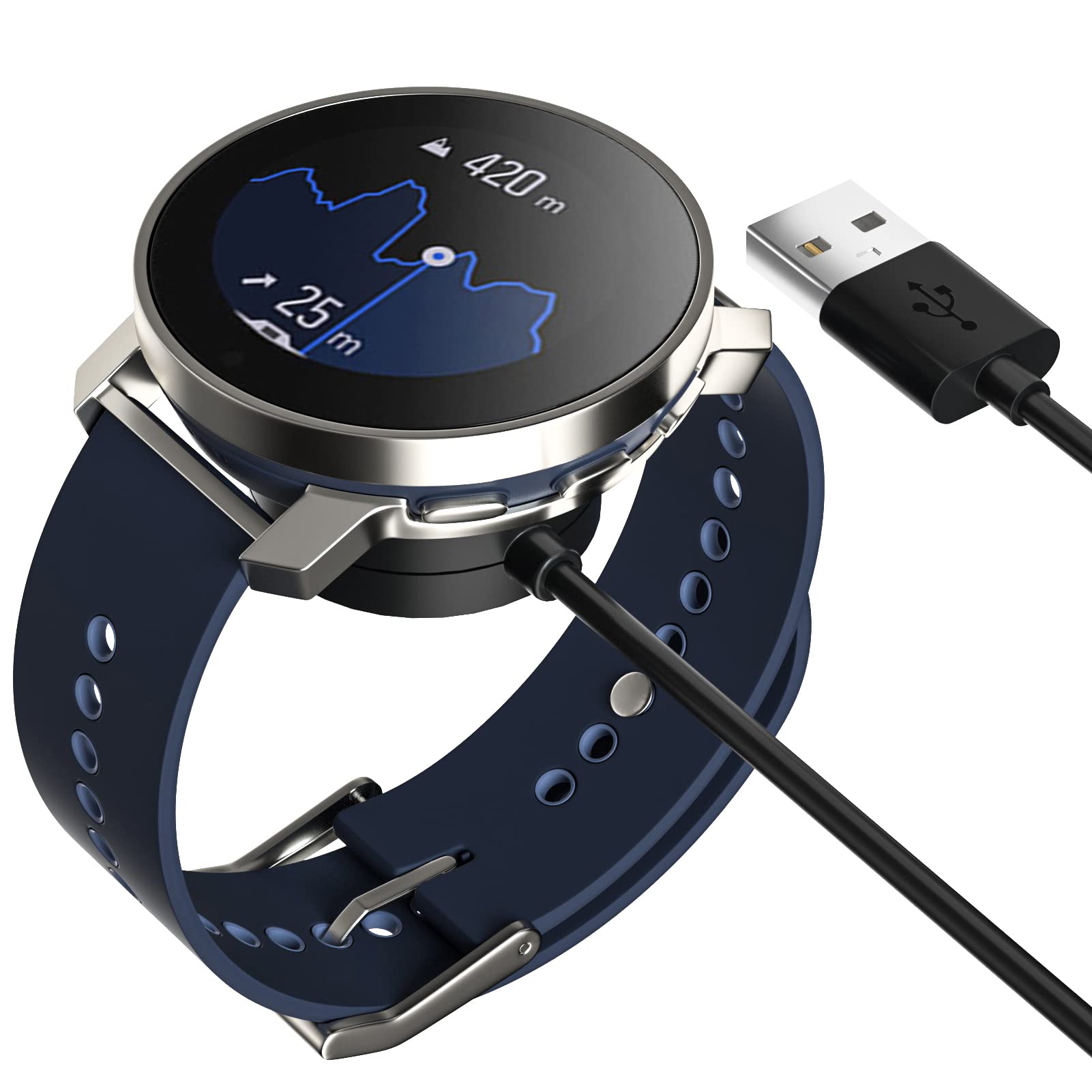 Disscool Ersatz-Ladekabel, kompatibel mit Suunto 9 Peak, 1 m, Smartwatch-Ladekabel, magnetisch, kompatibel mit Suunto 9 Peak, Schwarz