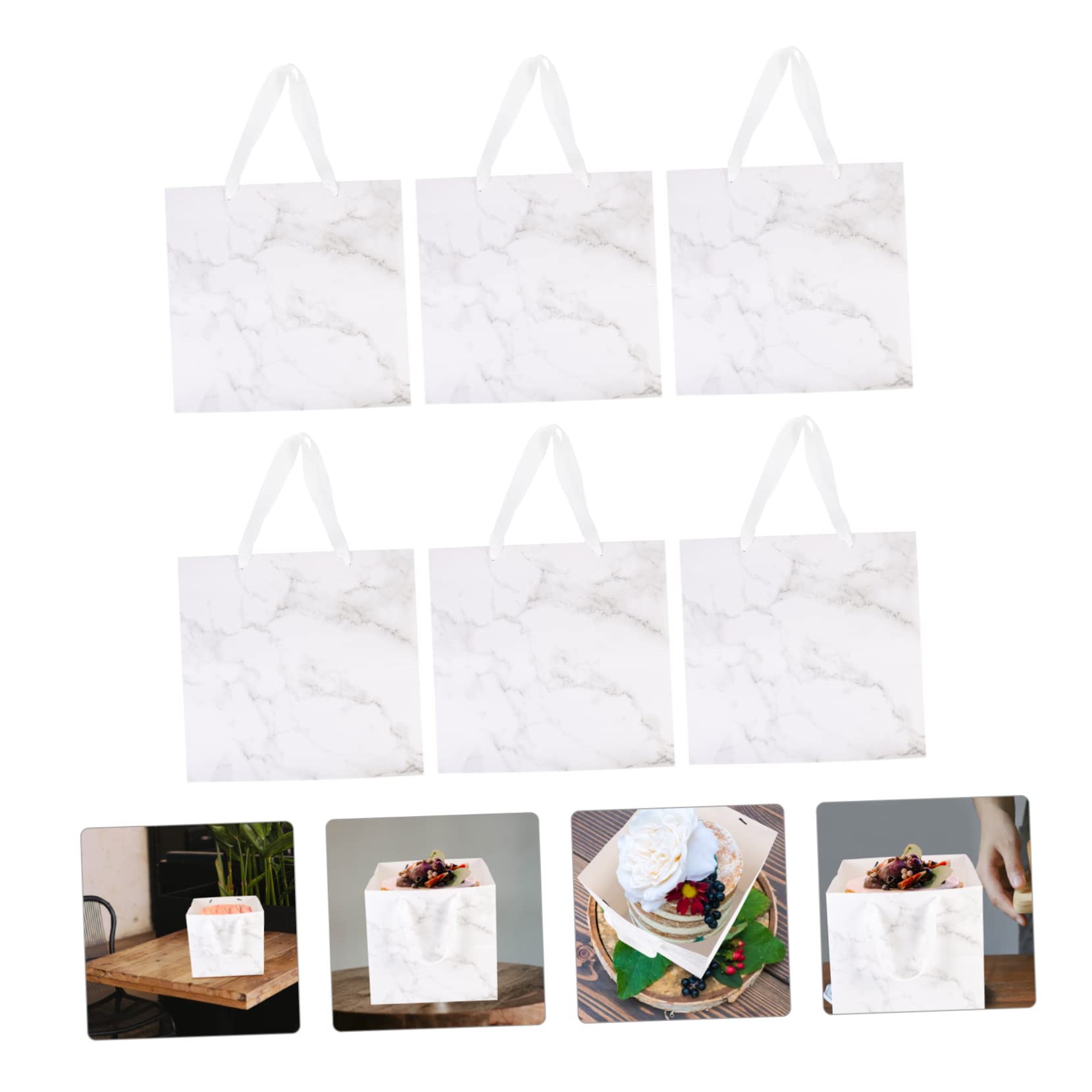 HAPINARY Bolsas De Mano De Mármol 6 Unidades Para Decorativas Diseño De Flores Para Cumpleaños