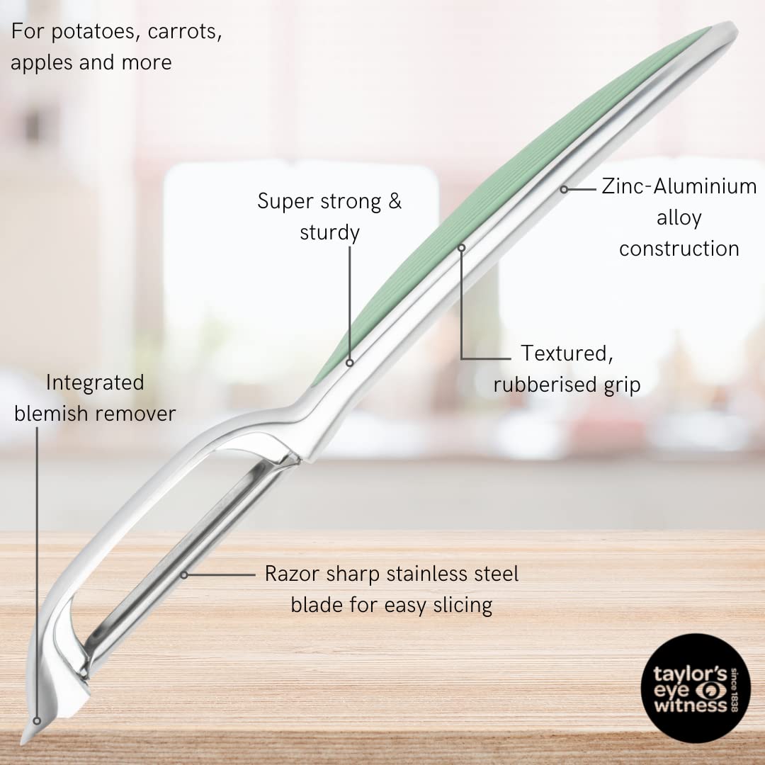 Premium Silver Straight Vegetable Peeler, Taylors Eye Witness, Great Kitchen Gadget, with Sturdy Zinc Aluminum Construction - Image 4