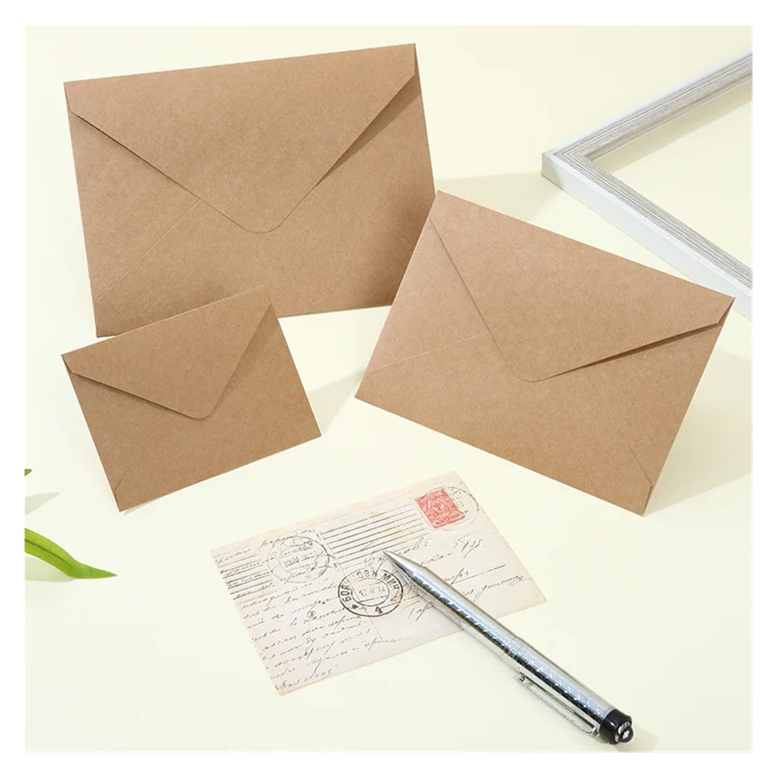 50 unids/Lote de Sobres de Papel Kraft de 140g, Postales for invitación de Boda, Sobres de 19x14cm, Suministros de Negocios, Almacenamiento de papelería(50pcs 19x14cm)