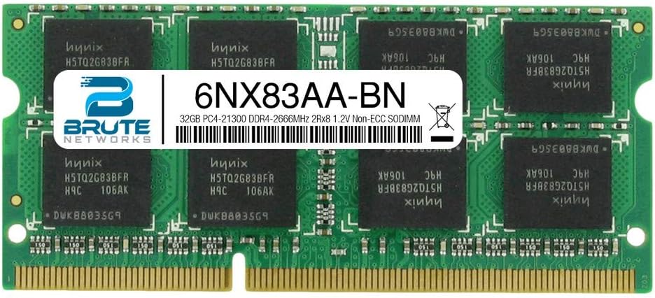 6NX83AA-BN - 32GB DDR4-2666MHz 2Rx8 Non-ECC SODIMM (Compatible with OEM PN# 6NX83AA)