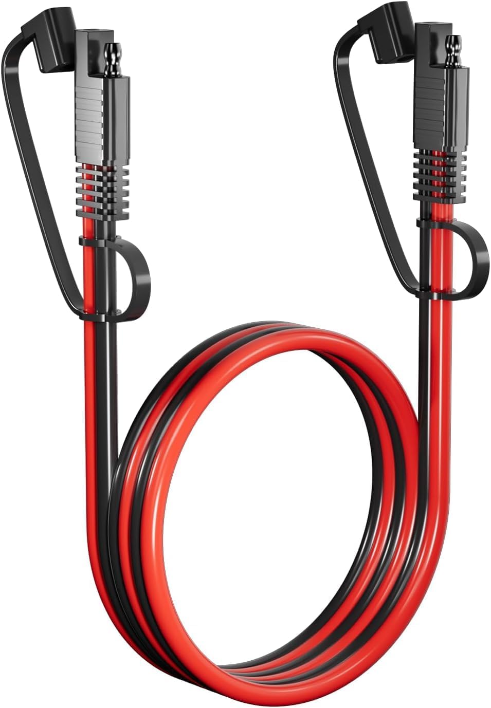 SAE Extension Cable 14AWG, Heavy Duty SAE to SAE Extension Cord with Waterproof Cap, 12V/24V DC Power Cable for Solar Panel, Car Battery Charger, RV, Truck, Boat, Power Inverter (3.3FT)