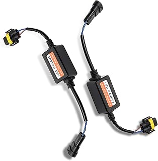 MLY 2 PCS LED Headlight Canbus Decoder, H11/H8/H9 Anti Flicker Capacitor Error Code Light Decoder, Anti Flicker Capacitor Decoder Harness for LED Light Bulb Adaptor (Black)
