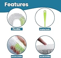 Vista 4 de LiKee Cepillo de limpieza de botellas superlargo de 18 pulgadas, limpiador extra grande de 2.5 pulgadas de ancho, cepillo flexible de mango largo